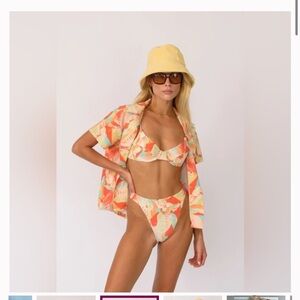 Skatie Marley Sunset Shirt and Bikini Top M/L NWT